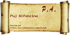 Puj Alfonzina névjegykártya